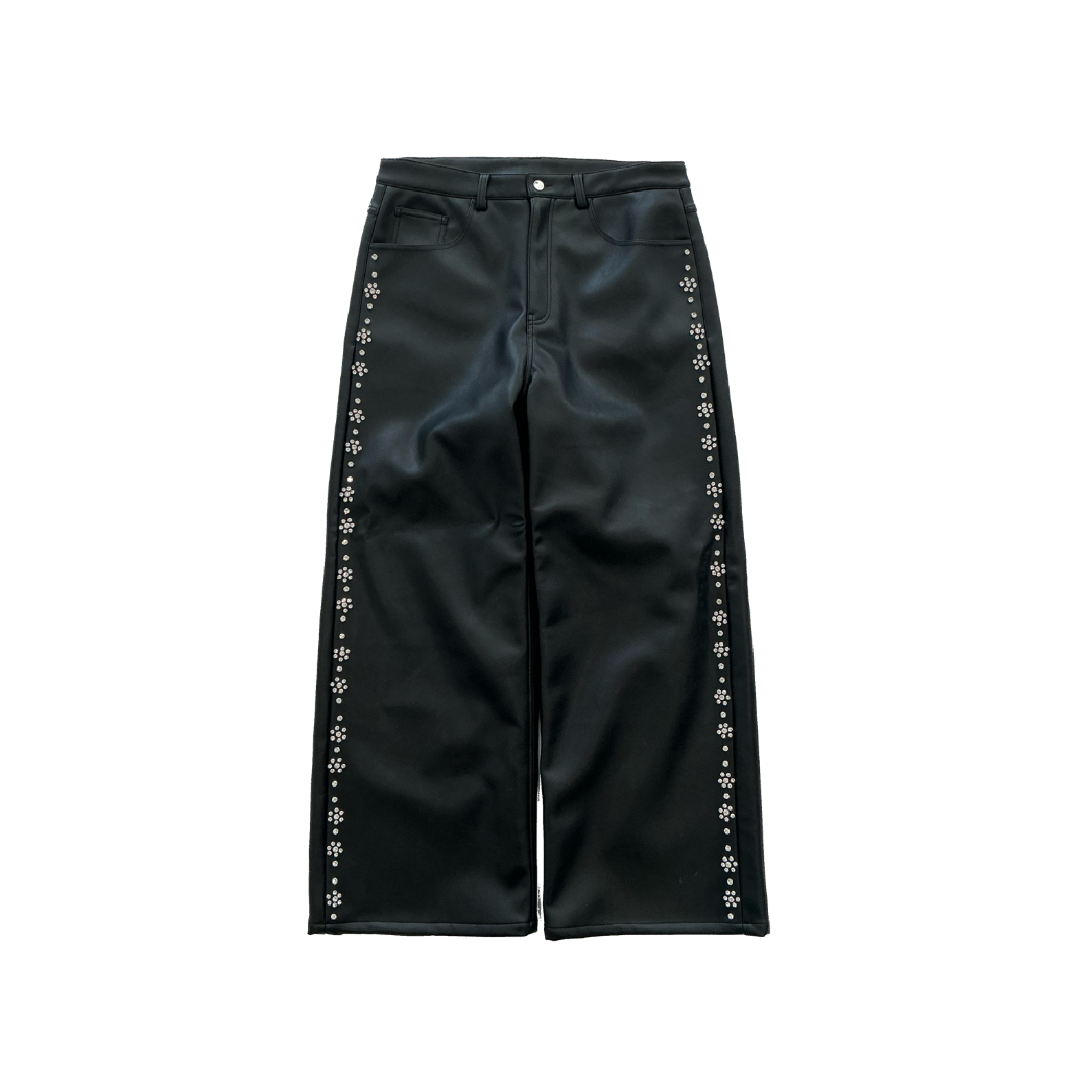 LEATHER CRYSTAL PANTS